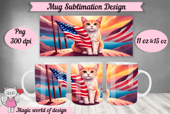 American Flag Ginger Cat Mug Design Review