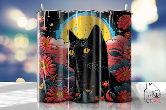 Black Cat and Flower Art Tumbler 8 Review