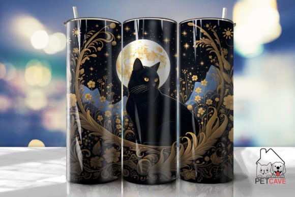 Black Cat and Moon Tumbler Design Review