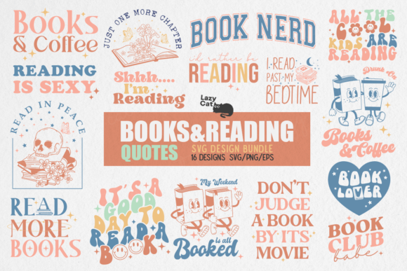 Books Reading Quotes SVG PNG Bundle Review