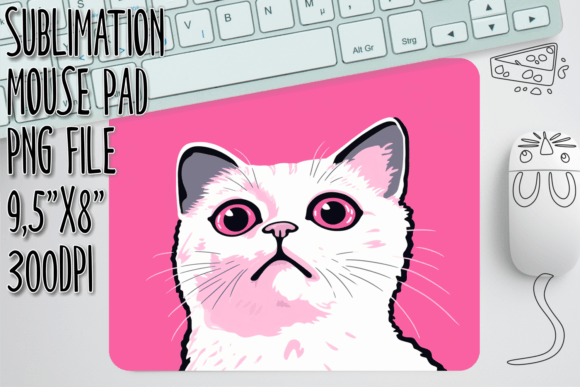 Cat Whiskers Watercolor Mouse Pad Art