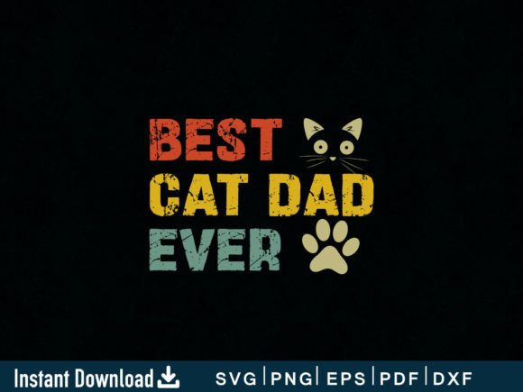 Vintage Best Cat Dad Ever Gift T-Shirt