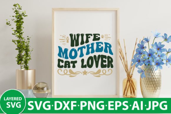 Wife Mother Cat Lover Retro Design Review